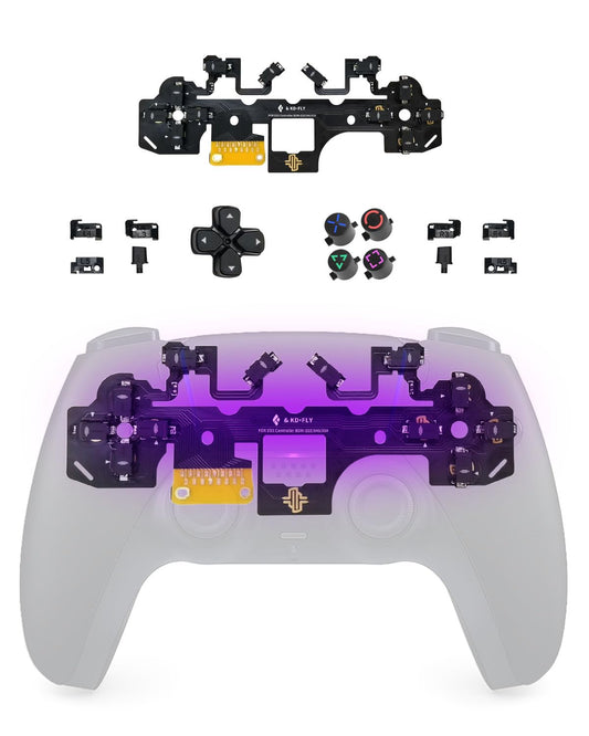 KD.FLY 12 Buttons Clicky Kit with Omron Micro Switch for PS5 Controller BDM-030/040/050 – Mouse Click Triggers, Fast Response for Enhanced Gameplay, Black